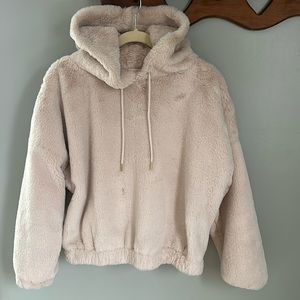 Express Cream Faux Fur Hoodie XS